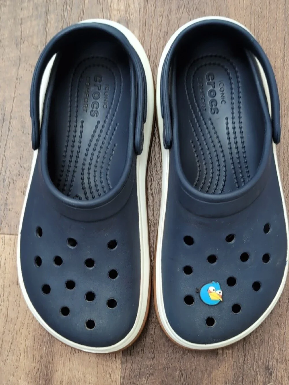 CROCS Adult Navy and White Clog Sandals Size Men's 8